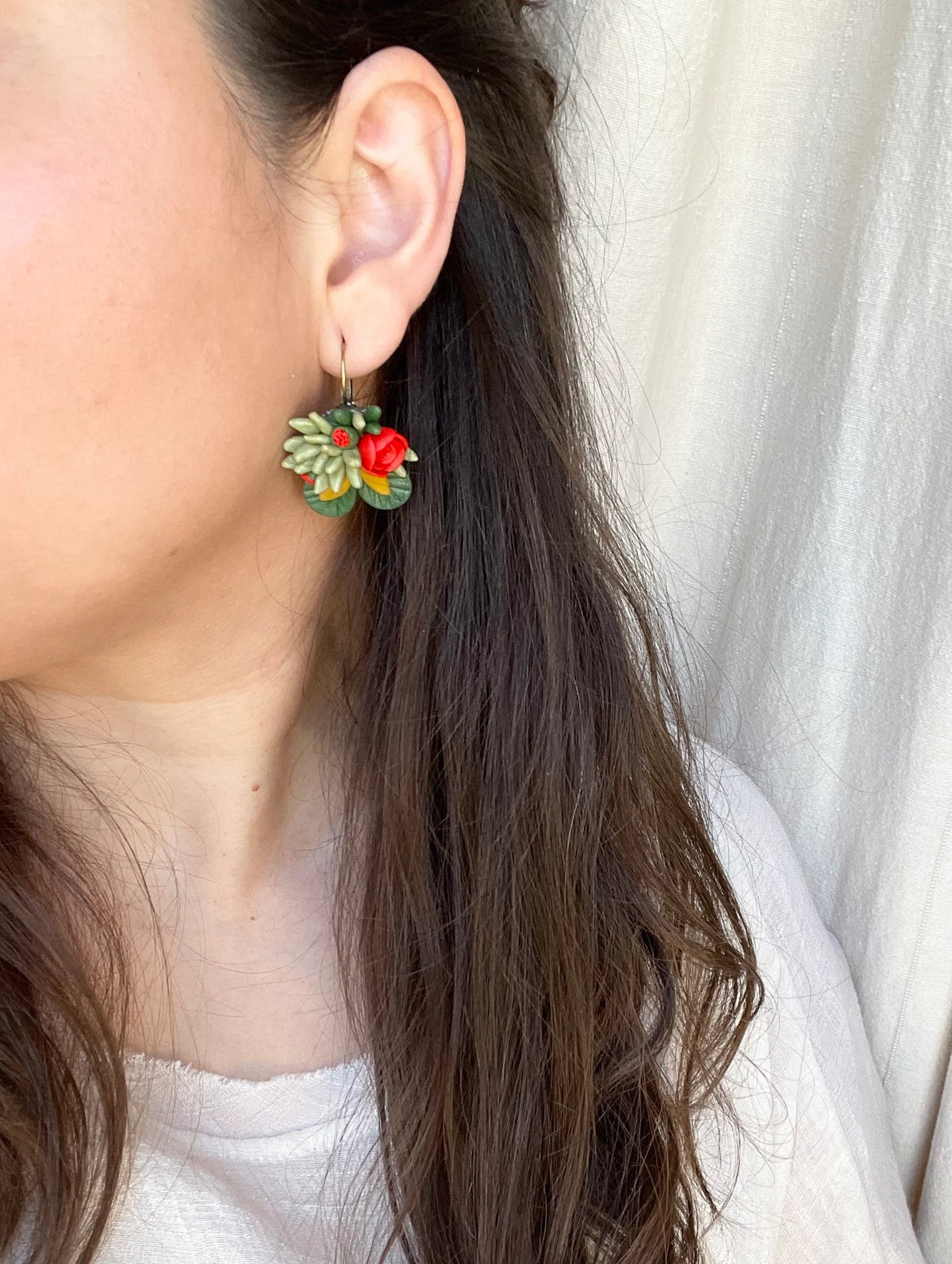 Succulent Bouquet Dangle Earrings (Preorder)