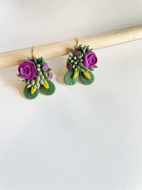 Succulent Bouquet Dangle Earrings (Preorder)