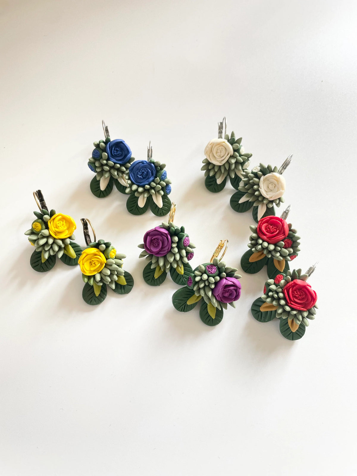 Succulent Bouquet Dangle Earrings (Preorder)