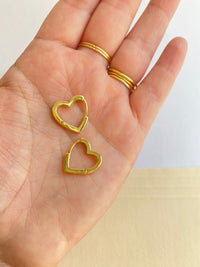 Heart Huggie Hoops