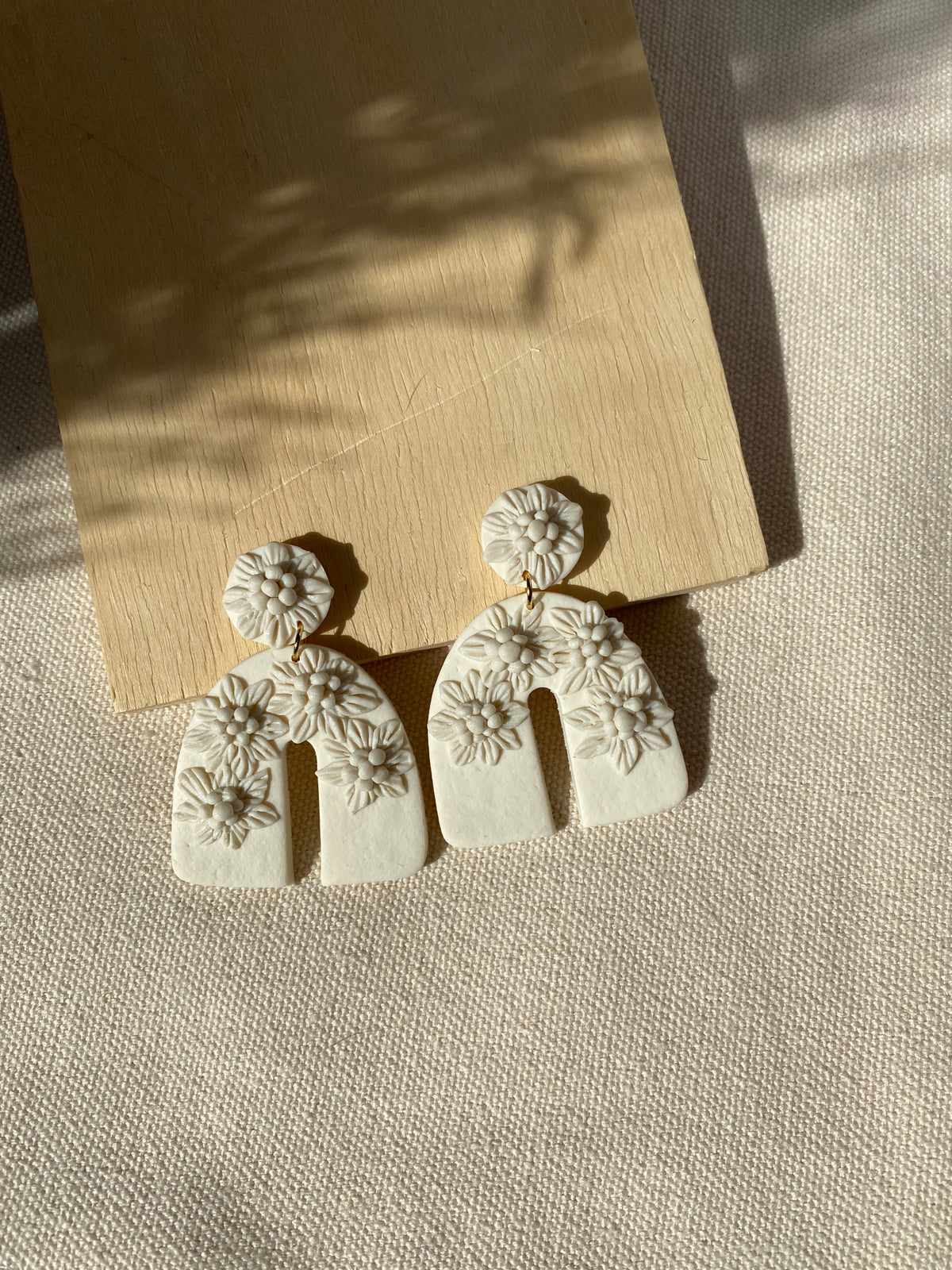 Ivory Floral Arch Earrings