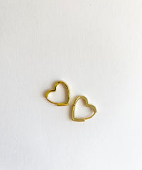 Heart Huggie Hoops