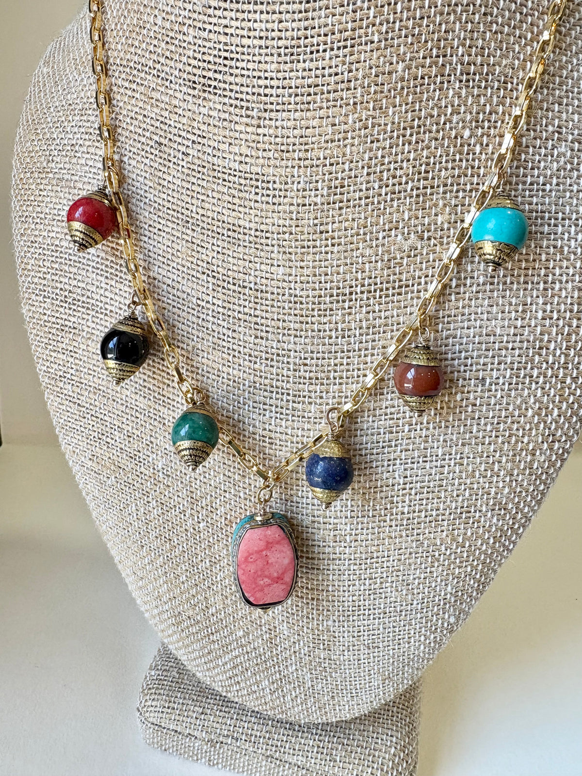 Colorful Beaded charm Necklace