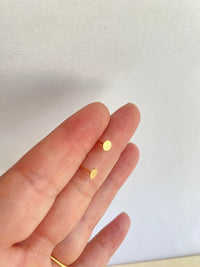 Tiny Gold Flat Circle Studs