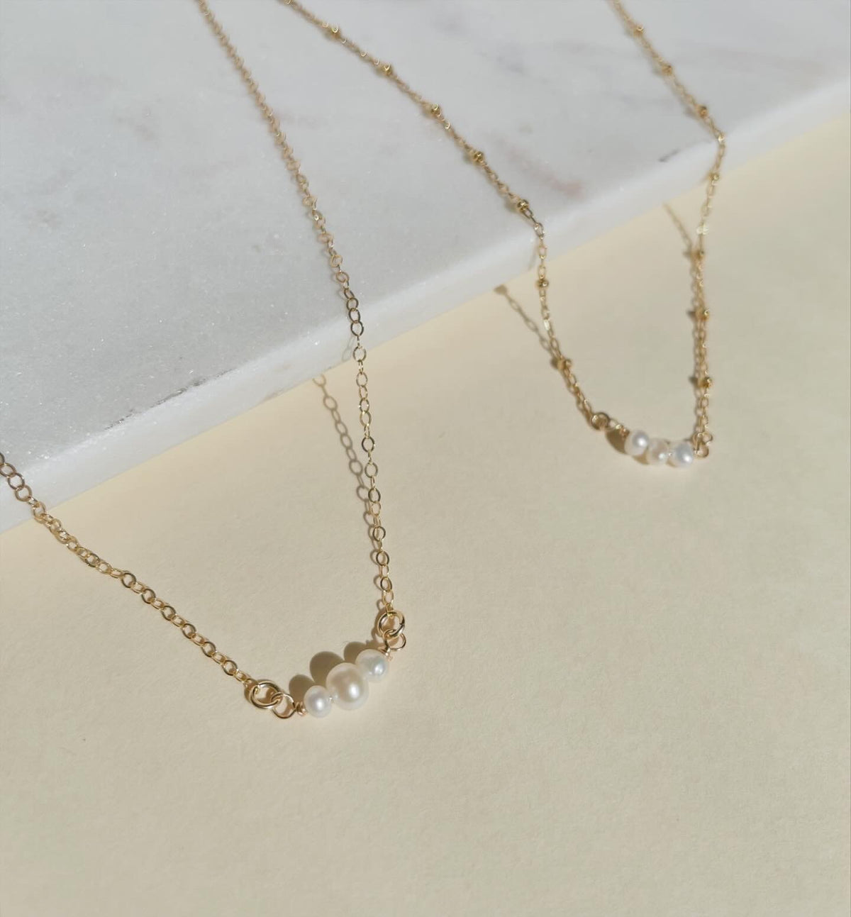 Dainty 3 Pearl Necklace