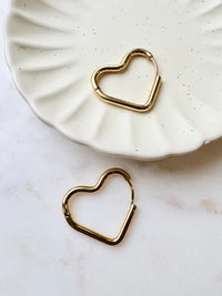 Statement Heart Huggie Hoops