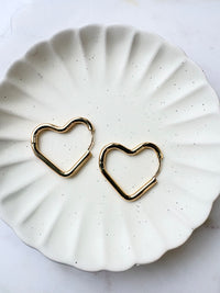 Statement Heart Huggie Hoops