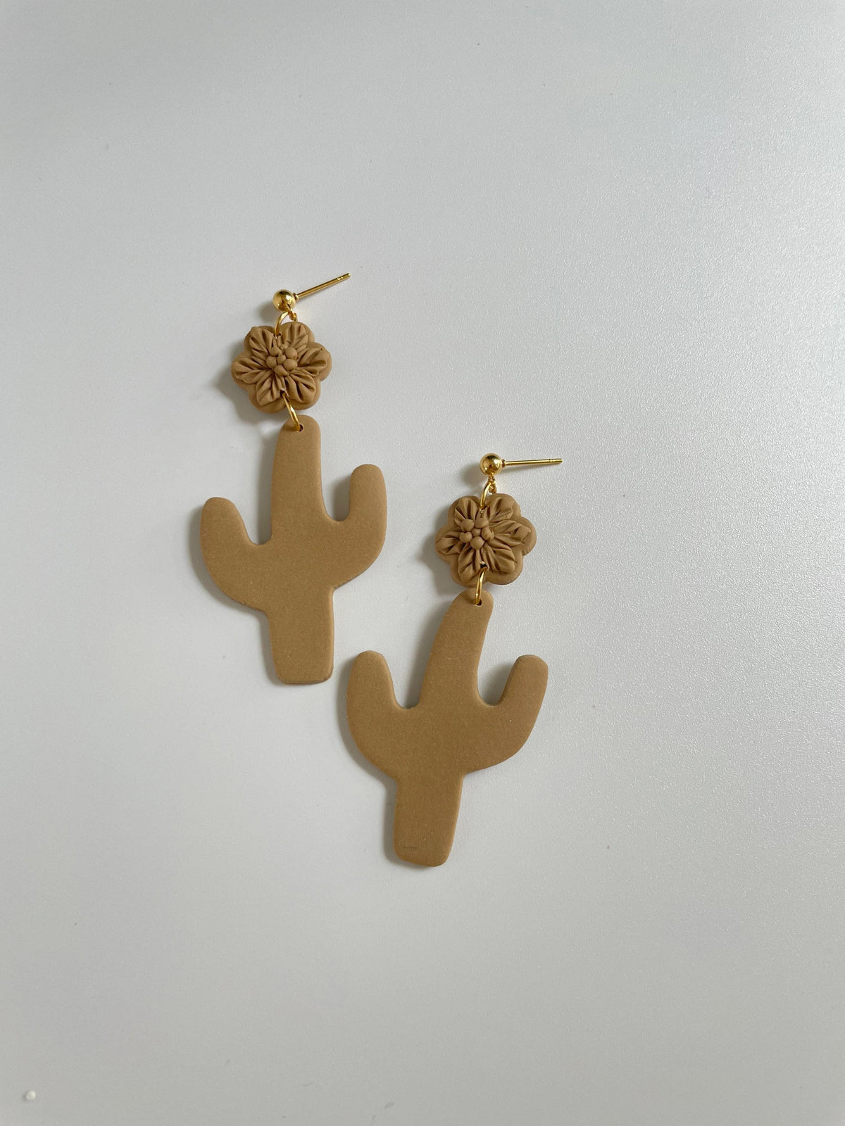 Floral Creamy Cactus Dangles