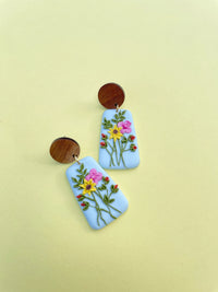 Tanya Blue Flower Bouquet Earrings