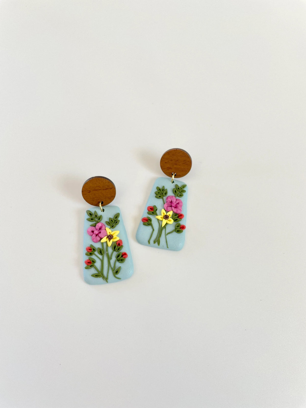 Tanya Blue Flower Bouquet Earrings