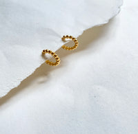 Tiny Gold Beaded Hoops