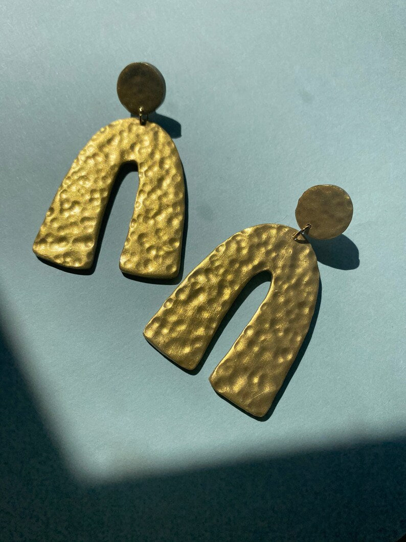 Faux Hammered Arch Earrings