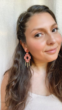 Distressed Terracotta Statement Earrings