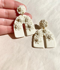 Ivory Floral Arch Earrings