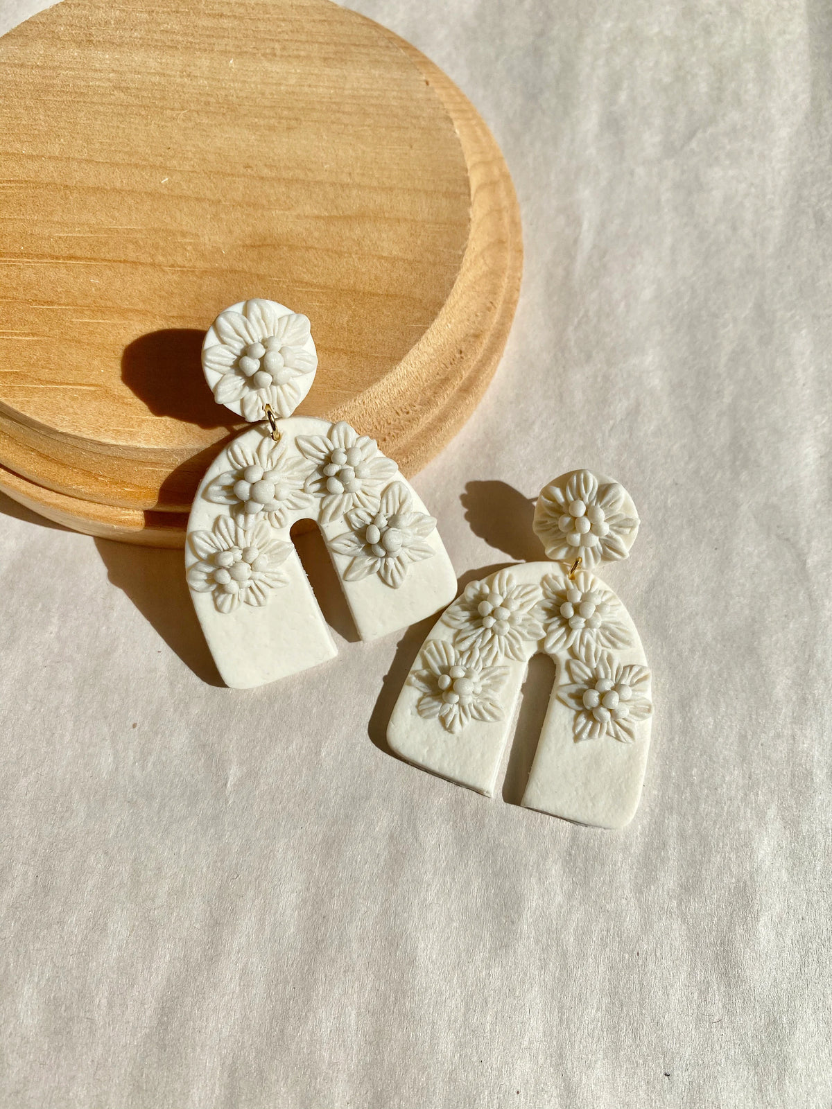 Ivory Floral Arch Earrings