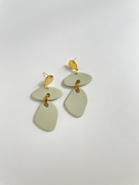 Green Pebble Earrings