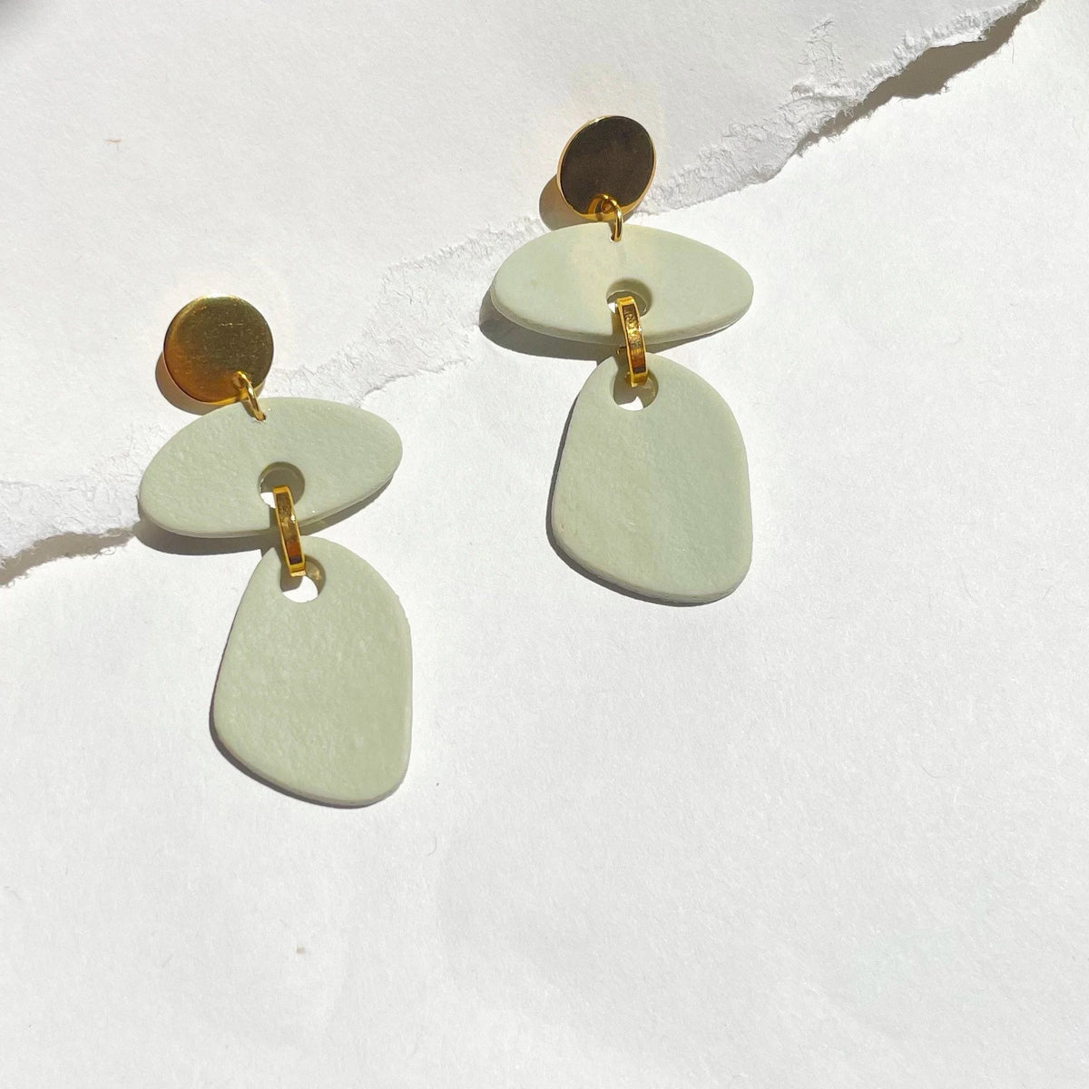 Green Pebble Earrings