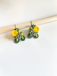 Succulent Bouquet Dangle Earrings