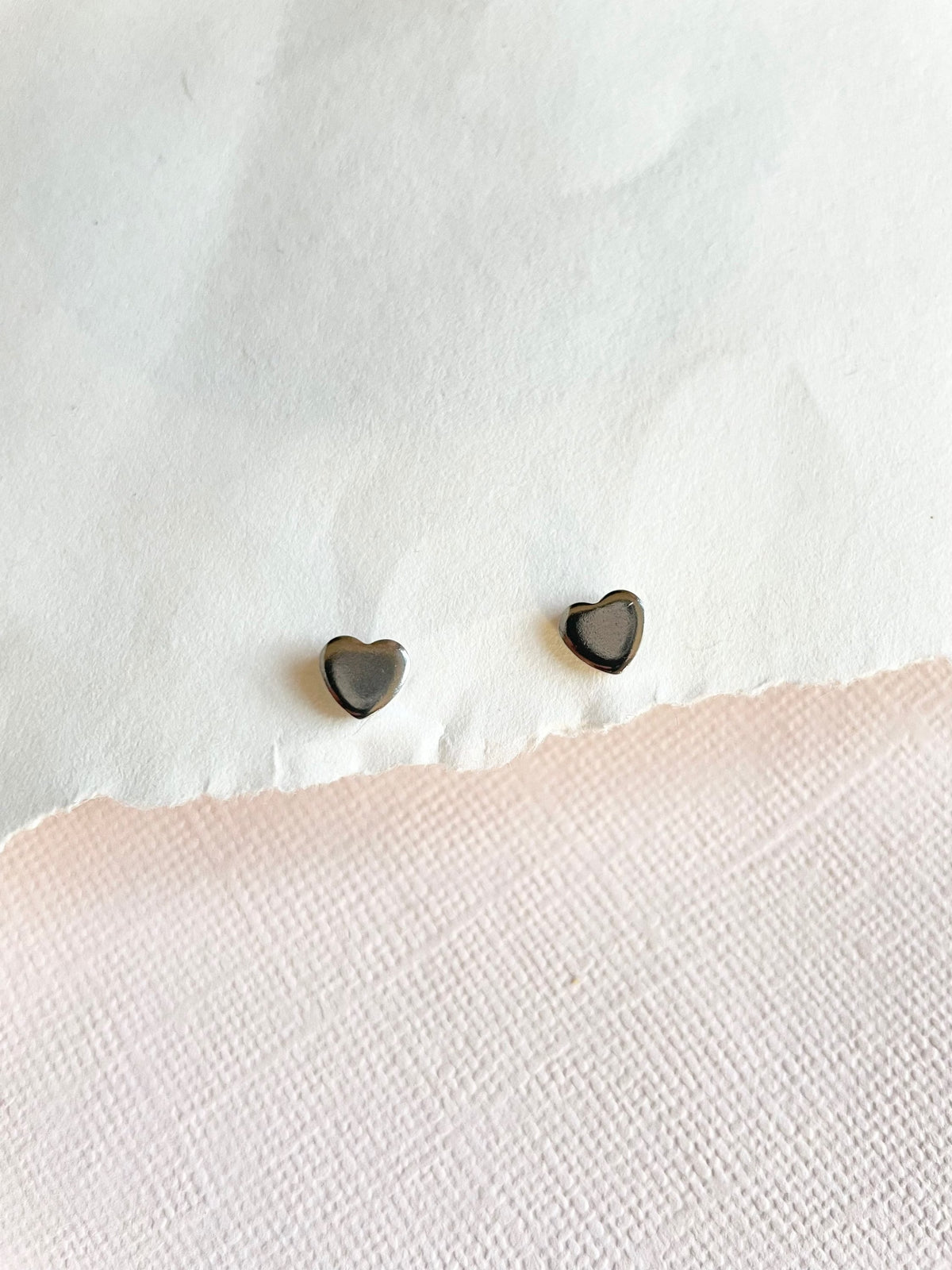 Tiny Gold and Silver Heart Studs