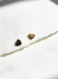 Tiny Gold and Silver Heart Studs